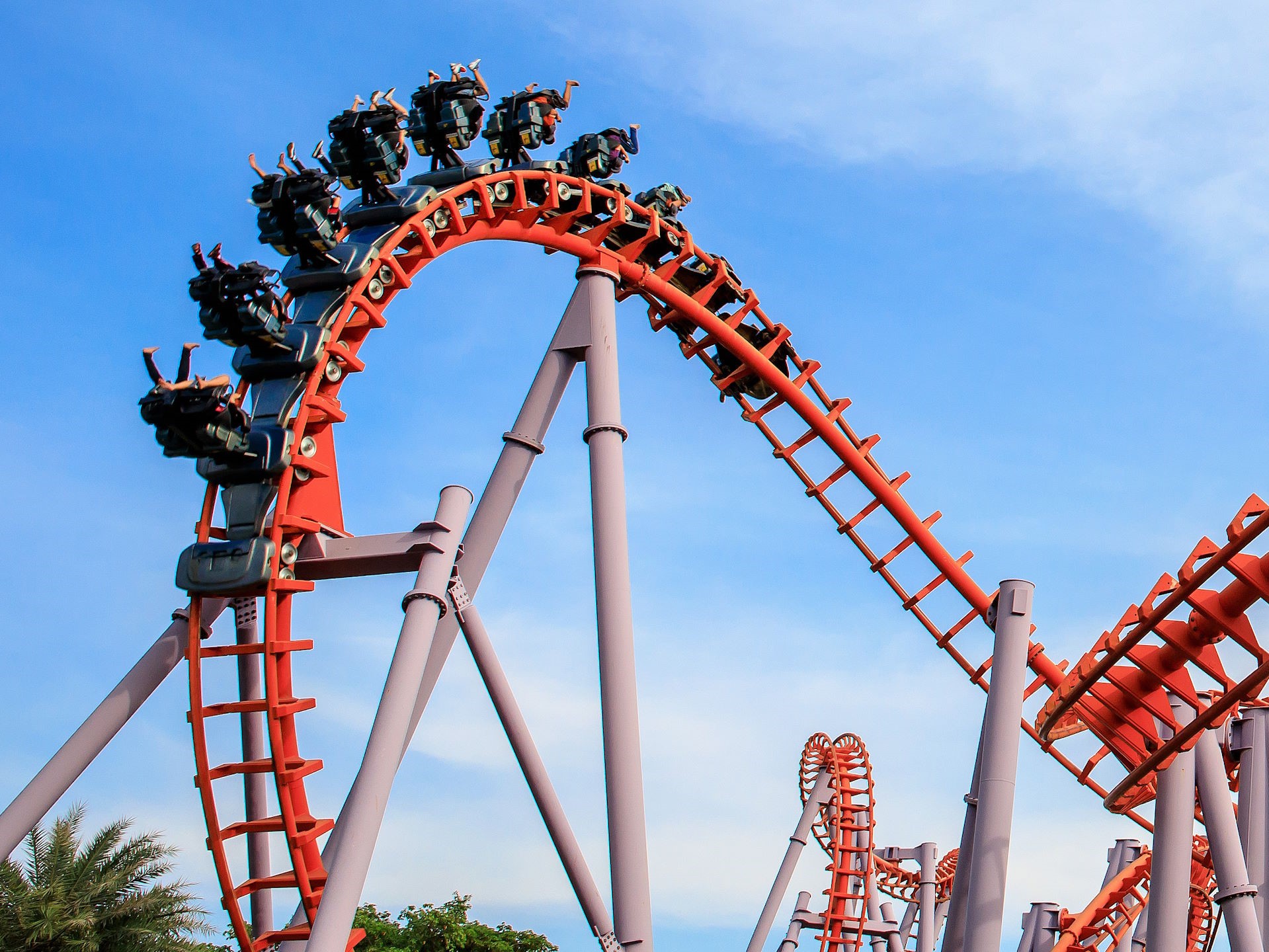 Roller Coaster at amusement park of Bangkok, Thailand.